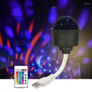 Night Lights Projector Colorful Moon Star Light Dynamic For Bedroom Party Portable USB LED Mini Foldable Table Lamps Power Bank