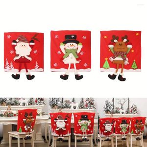 Chair Covers Christmas Back Cover Xmas Elk Fabric Doll Kitchen Festival Holiday Party El Decor