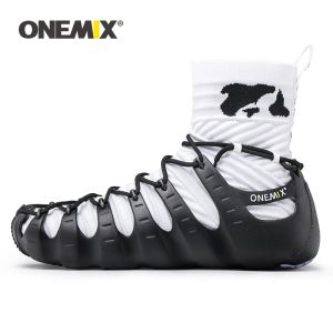 Ботинки Onemix Walkiing Shoes для мужчин повседневные носки для высокого топа оригинальная личность Женщины Гладиатор Сандалии на открытом воздухе.