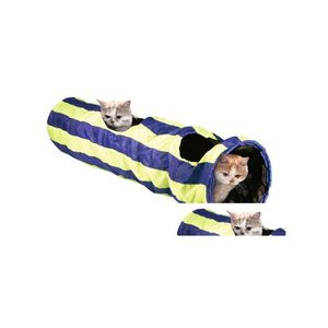 Cat Toys Cross-Border Tunnel Foldable Channel Pet Tent Toy Tee Drill Barrel Roll Dragon Drop Delivery Home Garden Supplies Dhld8