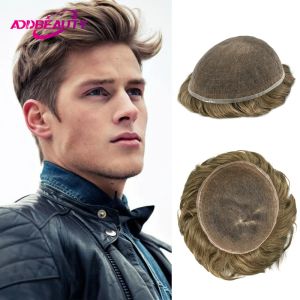 Toupees Toupee Full Lace Men Toupe menschliches Haar indisches Remy menschliches Haar atmungsaktives weiche Kapillarprothese natürlicher Haaransatz -System Mann