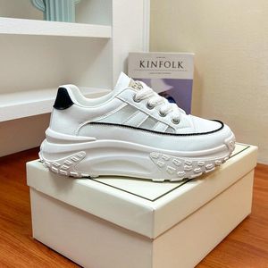 Casual Shoes Women White Pu skórzane masywne trampki Summer Dreyble Platform