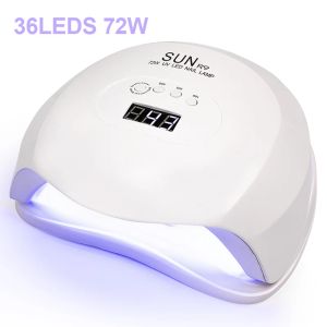 Kits Uv Led Nail Lamp 72w 36led Nail Dryer for Manicure 4 Timer Setting with Lcd Display Fast Drying Gel Salon Use Nail Art Equipment