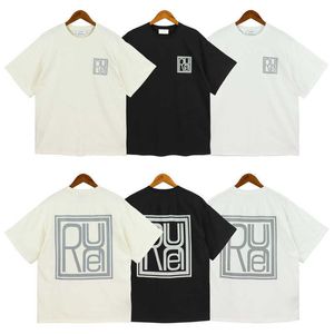 Rhude Mens Printed Short Sleeve 2023 American Street Fashion Youth Couple T-shirt