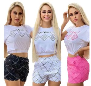 Fatos de treino femininos de luxo novo casual manga curta calças compridas conjunto de duas peças jogging designer fatos de treino