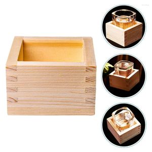 Bicchieri da vino Sake Tazza di legno Piccolo contenitore per torte Terrario Contenitori in vetro Supporto Forniture per bere Pografia Prop