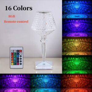 3/16 Colori lampada da tavolo in cristallo a led touch diding vino creativo vetro notturno atmosfera leggera camera da letto leggera decorazione per la casa