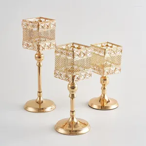 Suporte de velas para mesa de jantar, decoração para casa, peças centrais de casamento para mesas, acessórios de decoração de cristal para festa