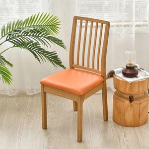 Chair Covers PU Leather Cushion Cover Waterproof Kitchen Dining Seat Slipcovers Removable Stretch Protector Universal Decor