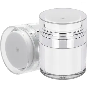 Storage Bottles 2 Pcs Moisturising Face Cream Bottled Jar Airless Pump Jars Vacuum Moisturizer Travel