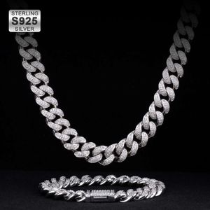 KRKC 12Mm 5A CZ Iced Out Men Jewelry Sterling Sier Cuban Link Bracelet