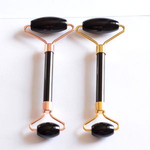 Foreign trade jewelry obsidian jade roller black stone beauty Jade push face eye massager