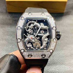 Luxury Mens Watch Richa m Fiber for Men Limited Edition Silicone Strap Sports Sapphire Mirror Automatic Mechanical Watch Designer Waterproof Wristwatches Erxb