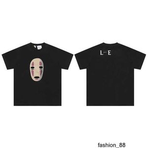 Designer Versione corretta di Lo Yiwei 2024 Qianyou Qianxun senza volto ricamato da uomo e da donna casual allentato a maniche corte T-shirt FZ86