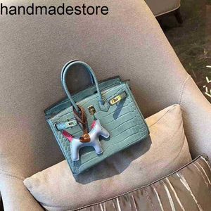 Platinum läder bk designer handväska väska krokodil mönster retro mode kvinnlig sakura pollen bärbar lås