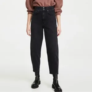 Kvinnors jeans mode mångsidiga hög midja och ankel casual lös 2024!