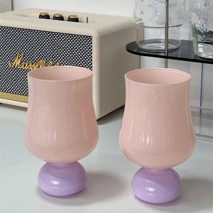 Bicchieri da vino Retro French Cocktail Champagne Burghound Calice Resistente al calore Caffè Latte Tè Tazza in vetro Decor Coppia Regalo di San Valentino