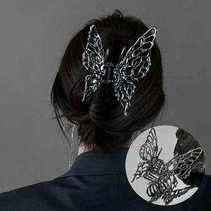 Elegant Miss Liquid Metal Butterfly Grab Clip Goddess Back Head Spoon Plate Hair and Personalized Accessories