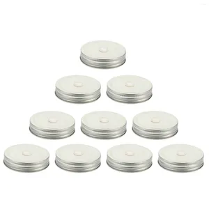 Dinnerware 12 Pcs Mason Cup Lid Sealing Lids For Jar Straw Secure Canning Caps Iron Covers