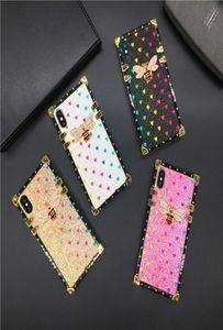 New Luxury Bling Love Heart Bee Cover Square Case for IPhone12ProMAX 11 Promax X XR XSMAX SE2020 678 PLUS Frame Flash Case9297344