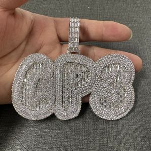 Colares de letras com nome personalizado, joias de hip hop banhadas a ouro, colar com letras baguatte de 3mm e corrente de corda de 24 polegadas