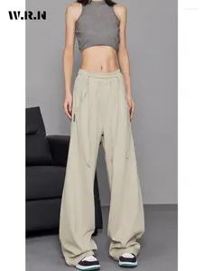 Kadın pantolon y2k genişliğinde bacak elastik bel çekme bollgy rahat günlük joggers pantolonlar vintage sokak paspas sweatpant