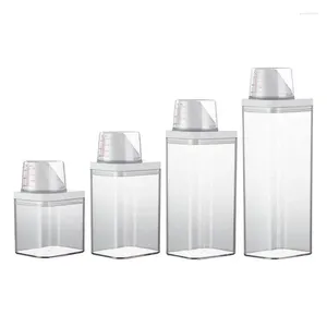 Storage Bottles Laundry Detergent Dispenser Washing Powder Bottle Clear Cleaning Supplies Packaging Tank Plastic Sealing