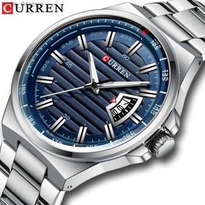 Wristwatches CURREN New Men Business Full Steel Quartz Top Brand Luxury Sports Waterproof Casual Male Wrist Relogio Masculino L240402