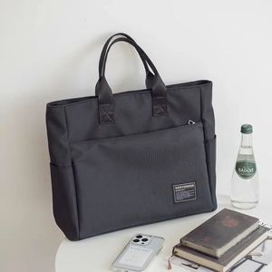 Maleta masculina oxford lona 14 Polegada bolsa de computador feminino escritório de negócios fora de moda bolsa de arquivo 240320