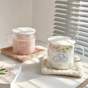 Wine Glasses Han Feng Hand-painted Ins Cloud Glass Water Cup Heat-resistant Breakfast Milk Household