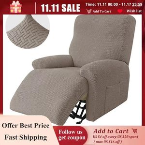 Stol täcker 1 sits Jacquard Stretch Recliner soffa lat pojke avslappnad fåtölj slipcovers anti-dust lounge för vardagsrummet