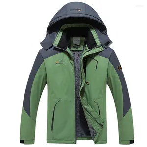 Men's Jackets Winter Men Waterproof Jacket Outdoor Raincoat Women Plush Thickened Thermal Softshell Size 6XL