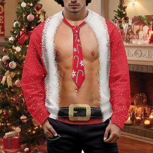 Men's Hoodies Santa Claus Xmas Patterned Pullover Cosplay Christmas Sweaters Tops Men Funny Casual Ugly