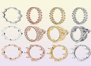 Novo anel de prata esterlina 925 clássico a céu aberto ligado amor coração princesa tiara anel de coroa real para mulheres presente joias 2644290