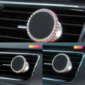 Uppgradera Universal Magnetic Car Phone Holder Magnet Mount Bling biltillbehör för kvinna för iPhone 13 12 Xiaomi Huawei Samsung OnePlus