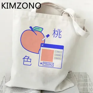 Shopping Bags Peach Juice Bag Handbag Shopper Recycle Bolsas Reutilizables Foldable Ecobag Woven Sacolas