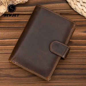 Pieniądze klipy skórzane skórzane krótkie portfel Trifold Hasp Money Clip Business Mones Mens Uchwyt karty kredytowej Torba gotówkowa Jyn591 L240402