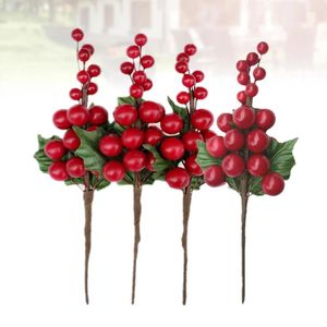 Decorative Flowers 4pcs Simulation Berry Bouquet DIY Flower Arrangement Rustic Ornament Household Decor For Party Home