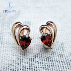 Earrings TBJ Good Clasp earring with natural garnet gemstone 925 sterling silver jewelry elegant design for women best Valentine gift box