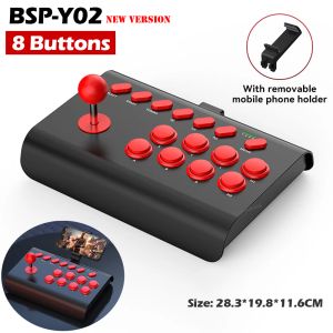 Joysticks Nowe Y02 Wireless Arcade Games Control Rocker dla PS4/Switch Controller PC/TV/Android/MFI Telefone joystick Gamepad Access