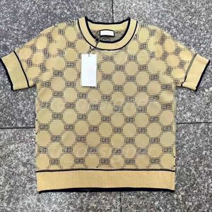 Designer T -skjorta Kvinnor Sticked Tee Shirt Classic Jacquard Letter Thread Gold Silver Thread Summer Slim Fit Pullover Sticked Short Hleeves tröja Topps