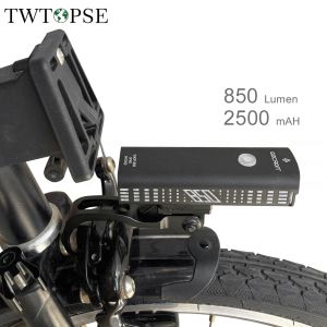 Światła TWTOPSE 850 LUMEN BIKE Light Zestaw z uchwytem dla Brompton Składana rowerowa głowica przednia lampa światła 2500 mAh LED USB Light za 3Sixty