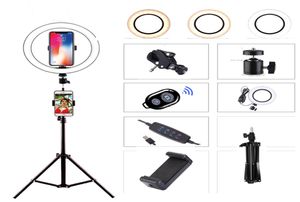Anel de luz led para câmera de estúdio, luz regulável para vídeo, para youtube, maquiagem, selfie com tripé e suporte para telefone 2244368