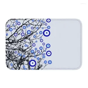 Tappeti Turco Evil Eye Tree Zerbino Antiscivolo Ingresso Bagno Cucina Porta Tappetini Amuleto Mediterraneo Tappeto da giardino Tappetino per tappeti