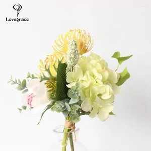 Düğün Çiçekleri Lovegrace Buket Nedime Gelin Buketleri İpek Yapay Çiçek Gülleri Hydrengea