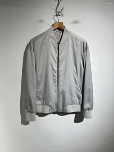 Men's Jackets 2024 Spring/Summer High-end Mulberry Silk Satin Fabric Gray White Luxury Sheepskin Paired With High-quality