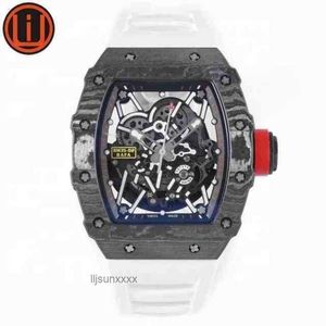 رجال الفاخرة مشاهدة Richa M Fiber for Men Limited Edition Silicone Strap Sports Sapphire Mirror Automatic Mechanical Watch Designer Waterproofwatches I89D