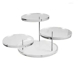 Baking Moulds Promotion! 4Pcs Round Acrylic Cupcake Stand-Premium Holder Display Stand Dessert Pastry Platter