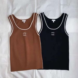 Women Tanks Top Designer Knitting T Shirt ärmlösa andningsbara stickade stickor Tee Sport Top Tank Tops Fashion Vest Yoga Tees 802