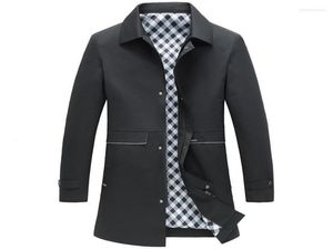 Men039S Trench Coats Coat Spring Autumn Casual Solid Windbreaker Single Breasted Jacket Black Grey Turndown Collar Long Men WI3211864